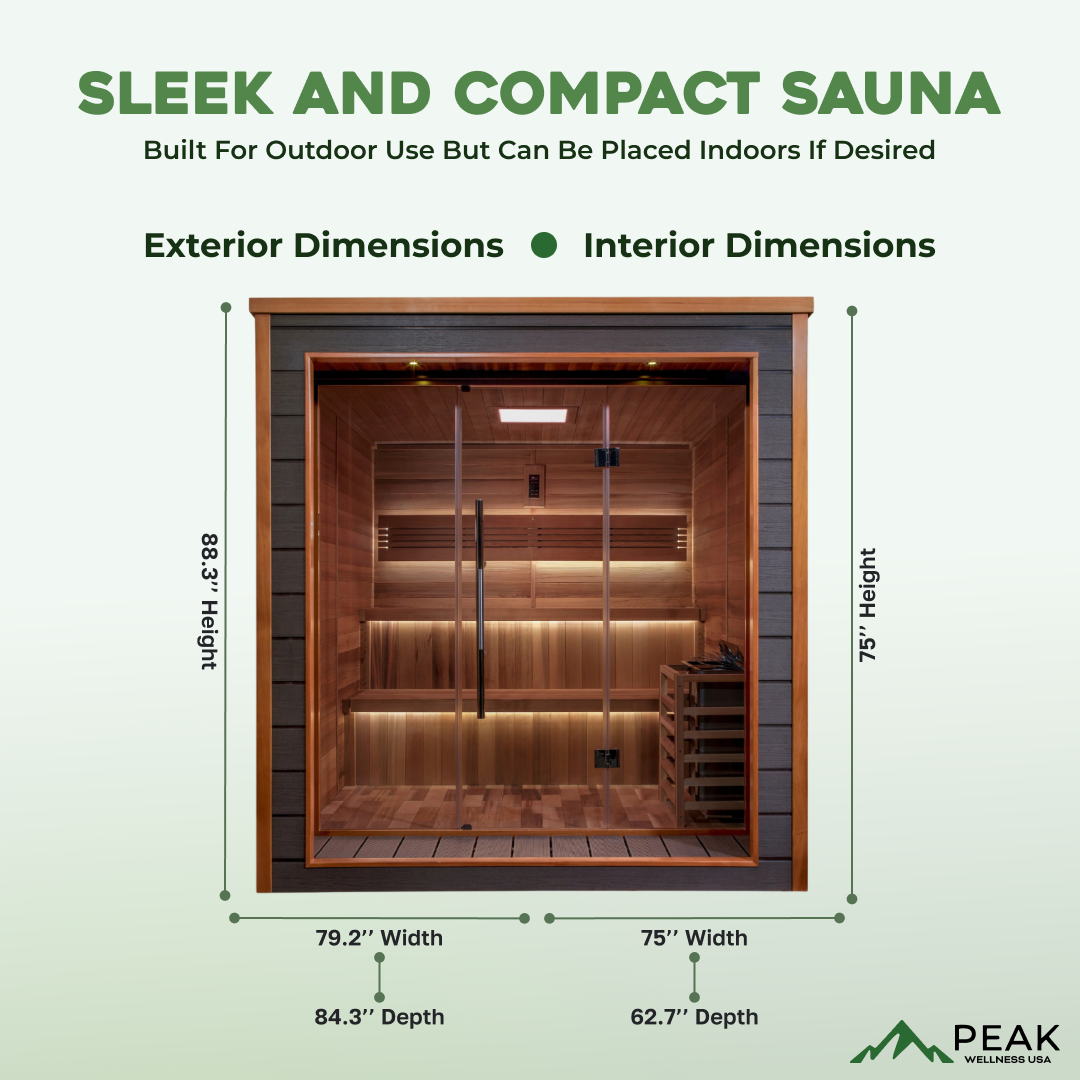 The Bergen 6 Person Luxury Outdoor Traditional Sauna