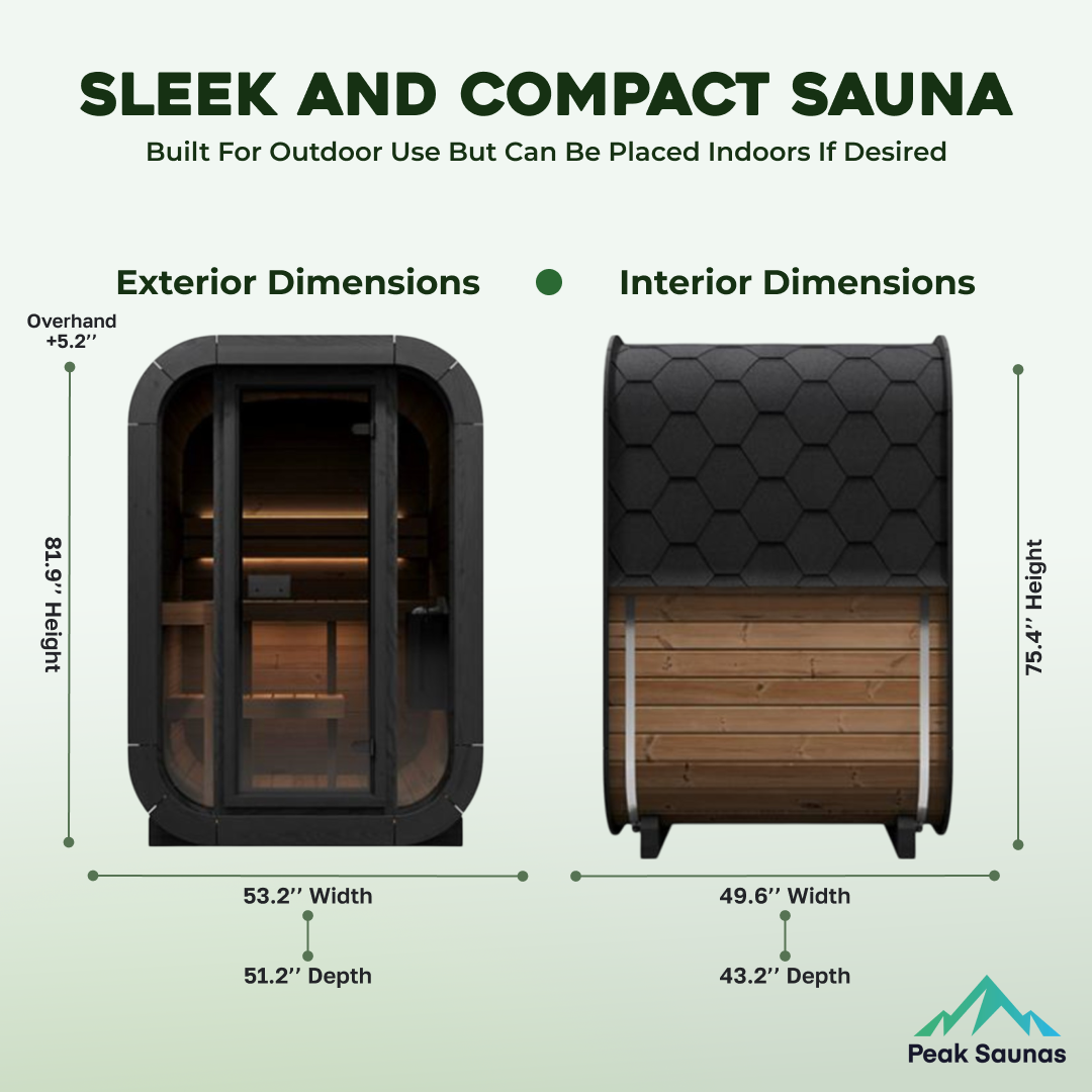 The CL3G 2 Person Cube-Series Outdoor Traditional Sauna
