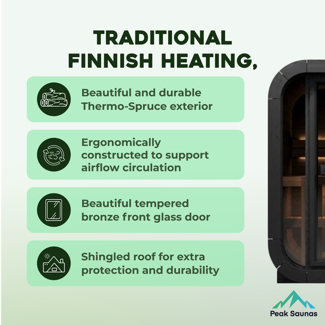 The CL3G 2 Person Cube-Series Outdoor Traditional Sauna