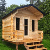 The Georgian 6 Person Outdoor Traditional Sauna Cabin with Porch