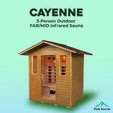 The Cayenne 4 Person Outdoor FAR/MID Infrared Sauna