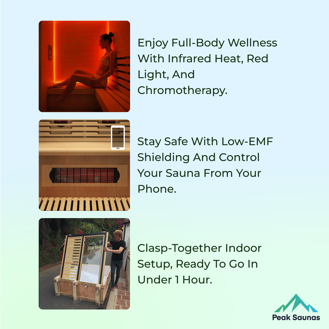 Crown 2-Person Full Spectrum Infrared Sauna with Smart WiFi App Control