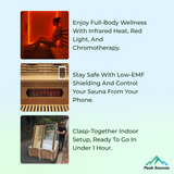Crown 2-Person Full Spectrum Infrared Sauna with Smart WiFi App Control