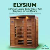 The Elysium 3 Person Luxury Cedar Indoor Full Spectrum Infrared Sauna