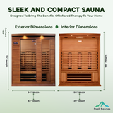 The Elysium 3 Person Luxury Cedar Indoor Full Spectrum Infrared Sauna