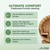 The Ergo E8 6 Person 7' Long Outdoor Traditional Barrel Sauna
