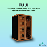 Peak Saunas Fuji 2-Person Indoor Near Zero EMF Full Spectrum Infrared Sauna with XL Medical-Grade Red Light Therapy & Smart WiFi App Control