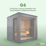 The G6 5 Person Luxury Outdoor Pre-Assembled Traditional Sauna