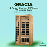 The Gracia 1-2 Person Low EMF Indoor FAR Infrared Sauna