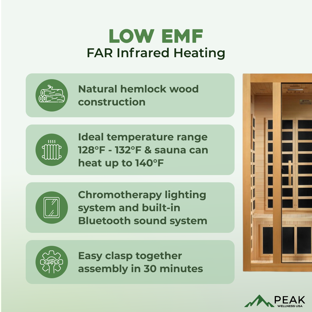 The Gracia 1-2 Person Low EMF Indoor FAR Infrared Sauna