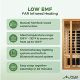 The Gracia 1-2 Person Low EMF Indoor FAR Infrared Sauna