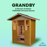 The Grandby 3 Person Outdoor FAR/MID Infrared Sauna