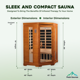 The Heming Elite 2 Person Corner Ultra Low EMF Indoor FAR Infrared Sauna