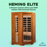 The Heming Elite 2 Person Corner Ultra Low EMF Indoor FAR Infrared Sauna