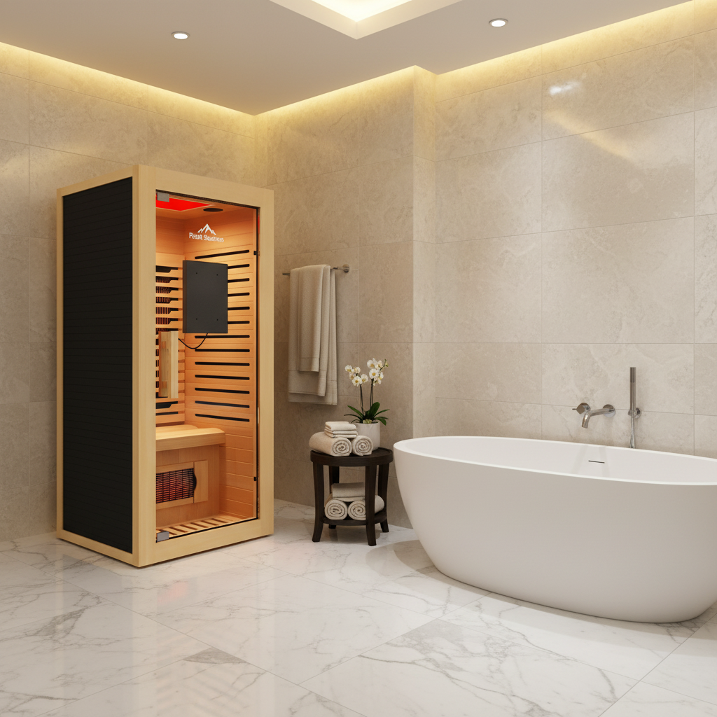 (NEW) Mini 1-Person Full Spectrum Infrared Sauna with Full-Body Medical-Grade Red Light Therapy & Smart WiFi App Control