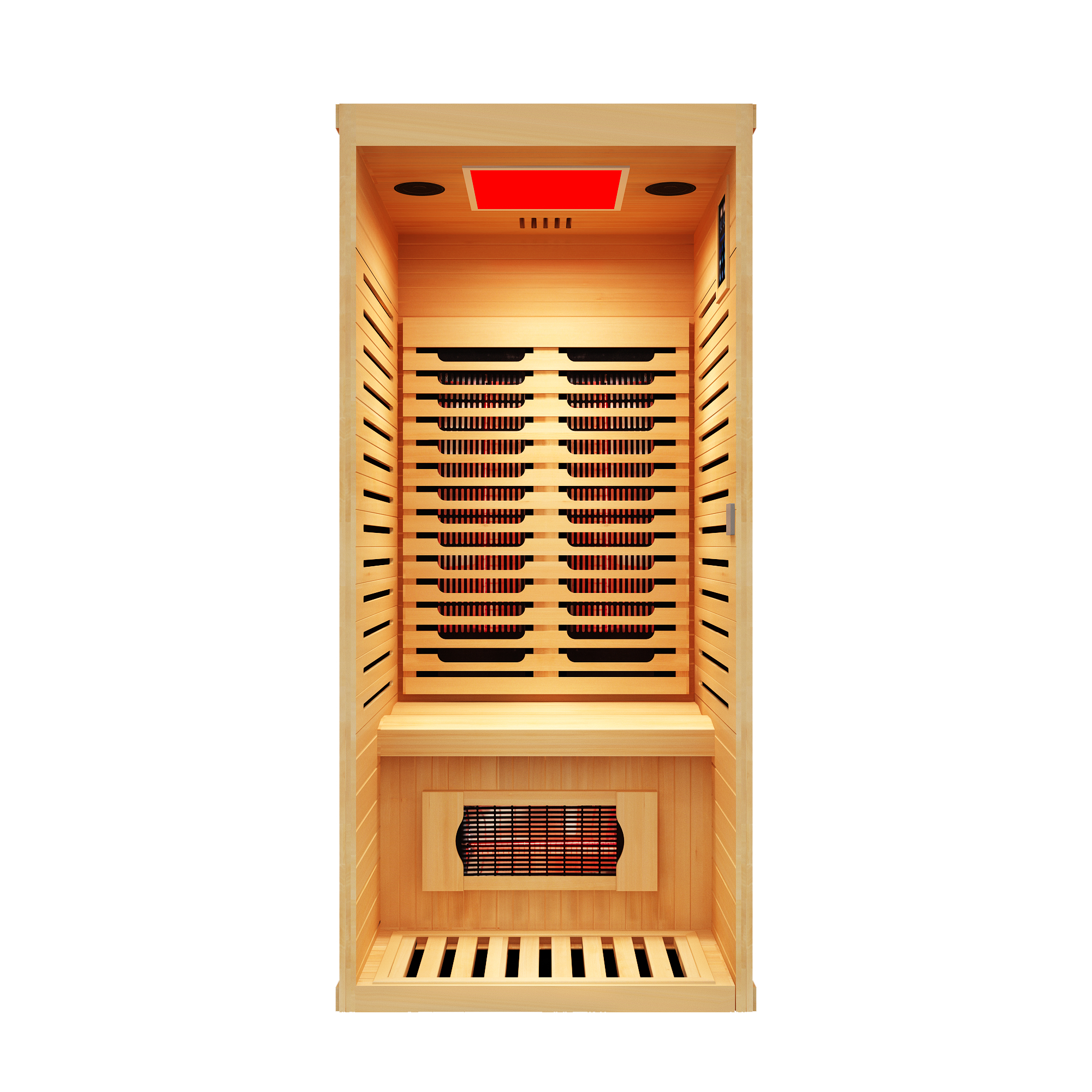 (NEW) Mini 1-Person Full Spectrum Infrared Sauna with Full-Body Medical-Grade Red Light Therapy & Smart WiFi App Control