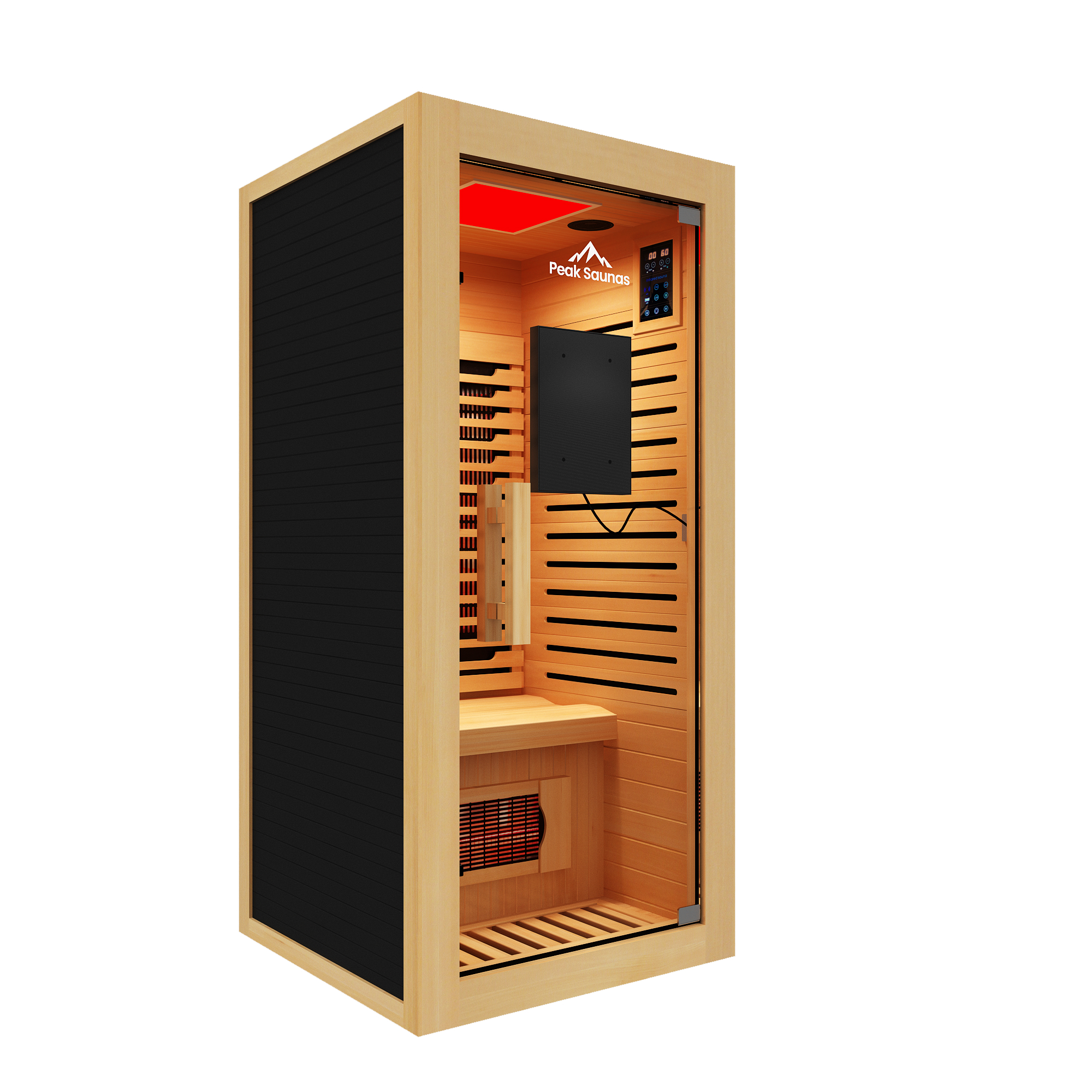 (NEW) Mini 1-Person Full Spectrum Infrared Sauna with Full-Body Medical-Grade Red Light Therapy & Smart WiFi App Control