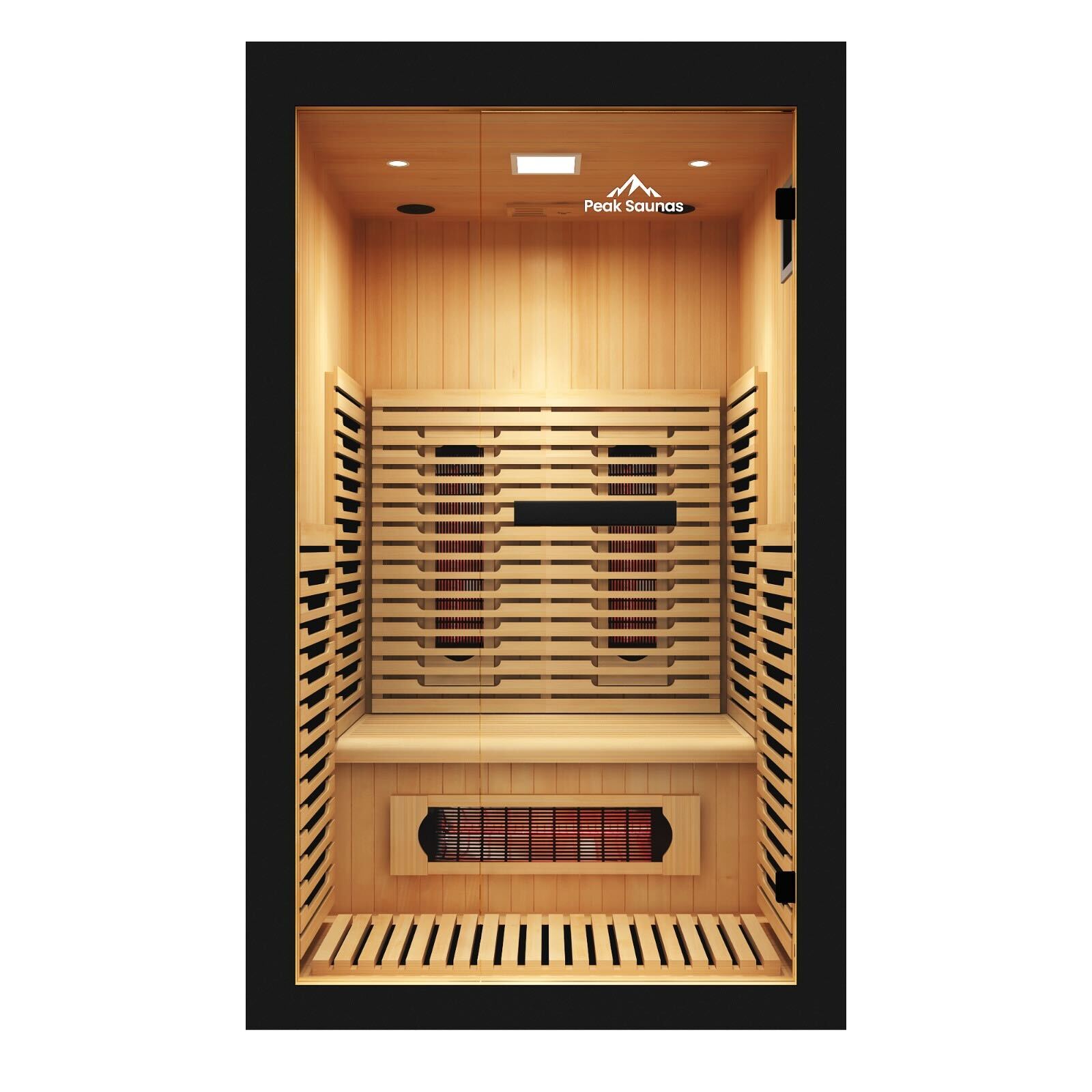 Peak Saunas Crown 2-Person Full Spectrum Infrared Sauna with Red Light Therapy
