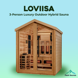 The Loviisa 3 Person Luxury Outdoor Hybrid Sauna