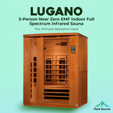 The Lugano 3 Person Near Zero EMF Indoor Full Spectrum Infrared Sauna