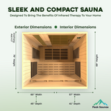 The Lugano 3 Person Near Zero EMF Indoor Full Spectrum Infrared Sauna