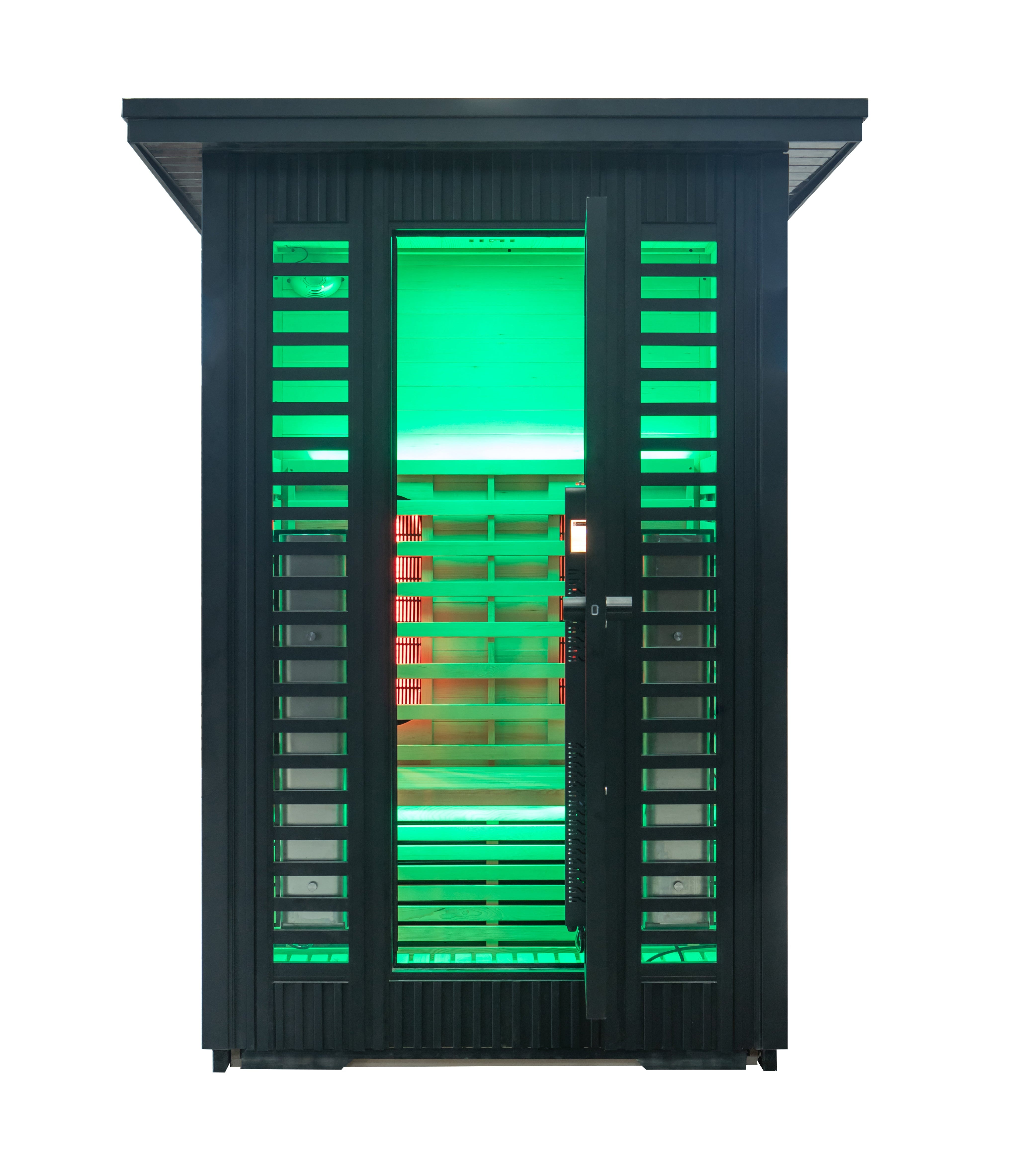 Peak Saunas Patagonia 2-Person Outdoor Full Spectrum Infrared Sauna with Built-In XL Medical-Grade Red Light Therapy and Smart WiFi App Control