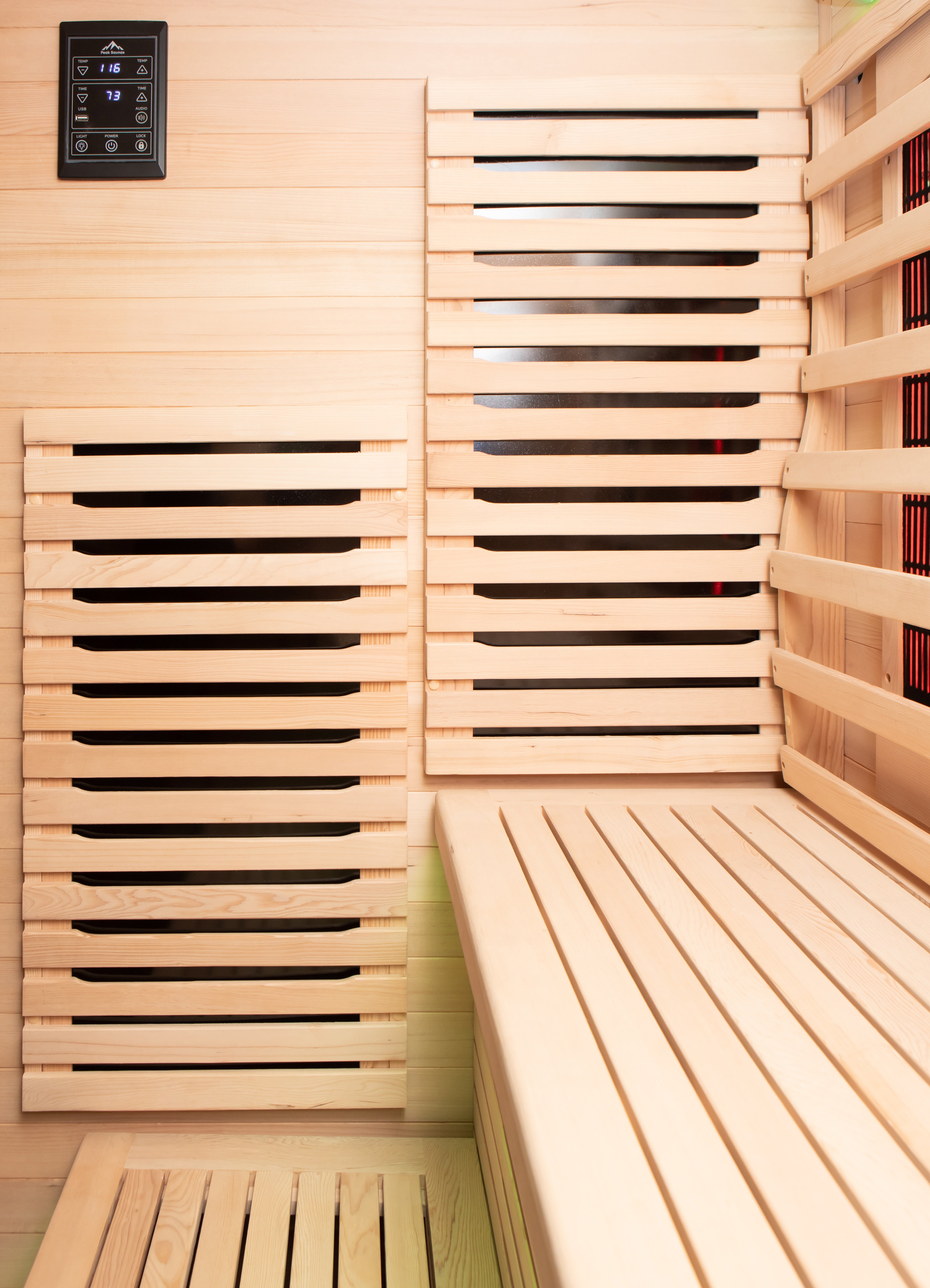 Peak Saunas Kilimanjaro 5-Person Outdoor Full Spectrum Infrared Sauna with Built-In XL Medical-Grade Red Light Therapy and Smart WiFi App Control