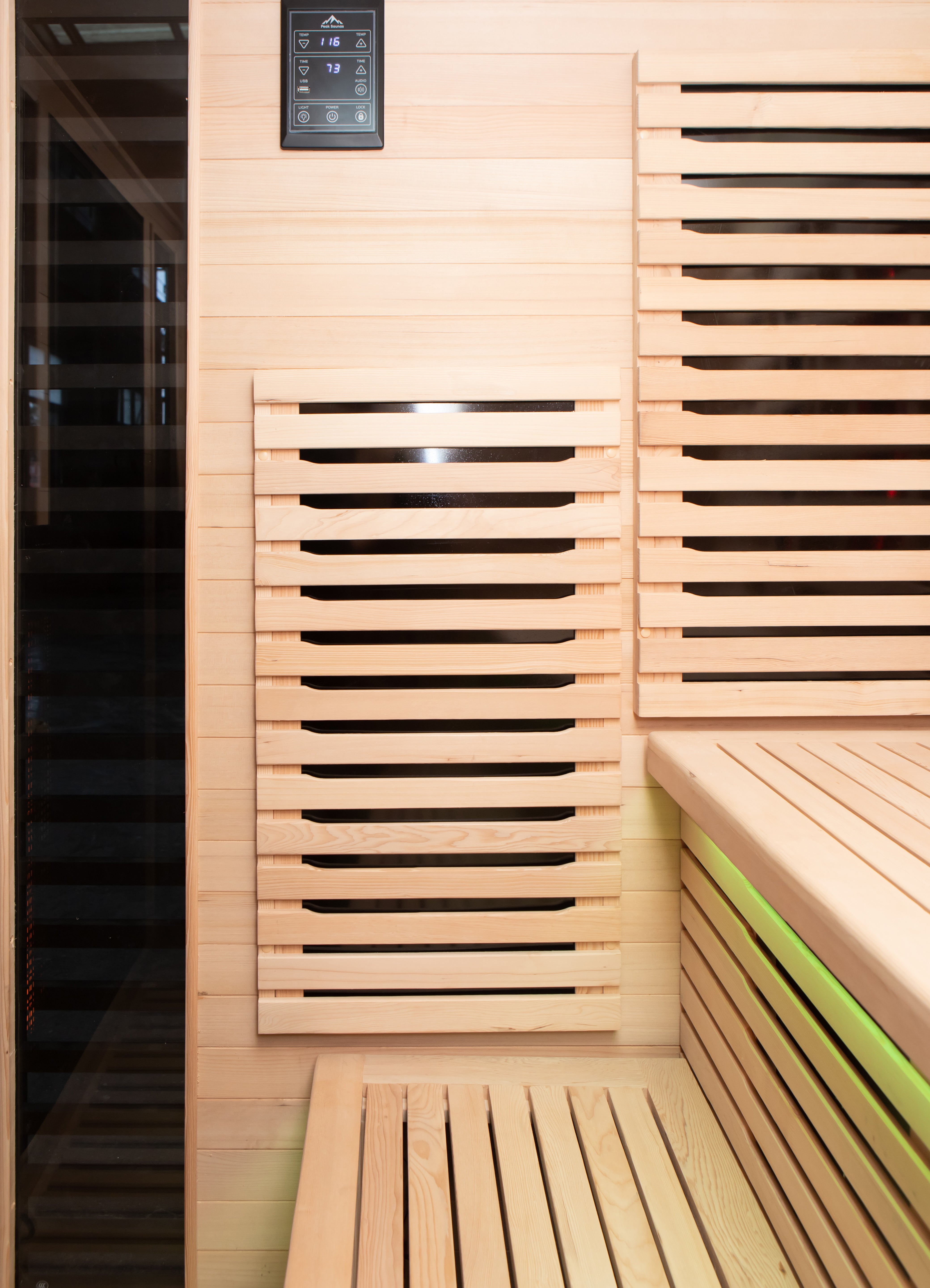 Peak Saunas Kilimanjaro 5-Person Outdoor Full Spectrum Infrared Sauna with Built-In XL Medical-Grade Red Light Therapy and Smart WiFi App Control