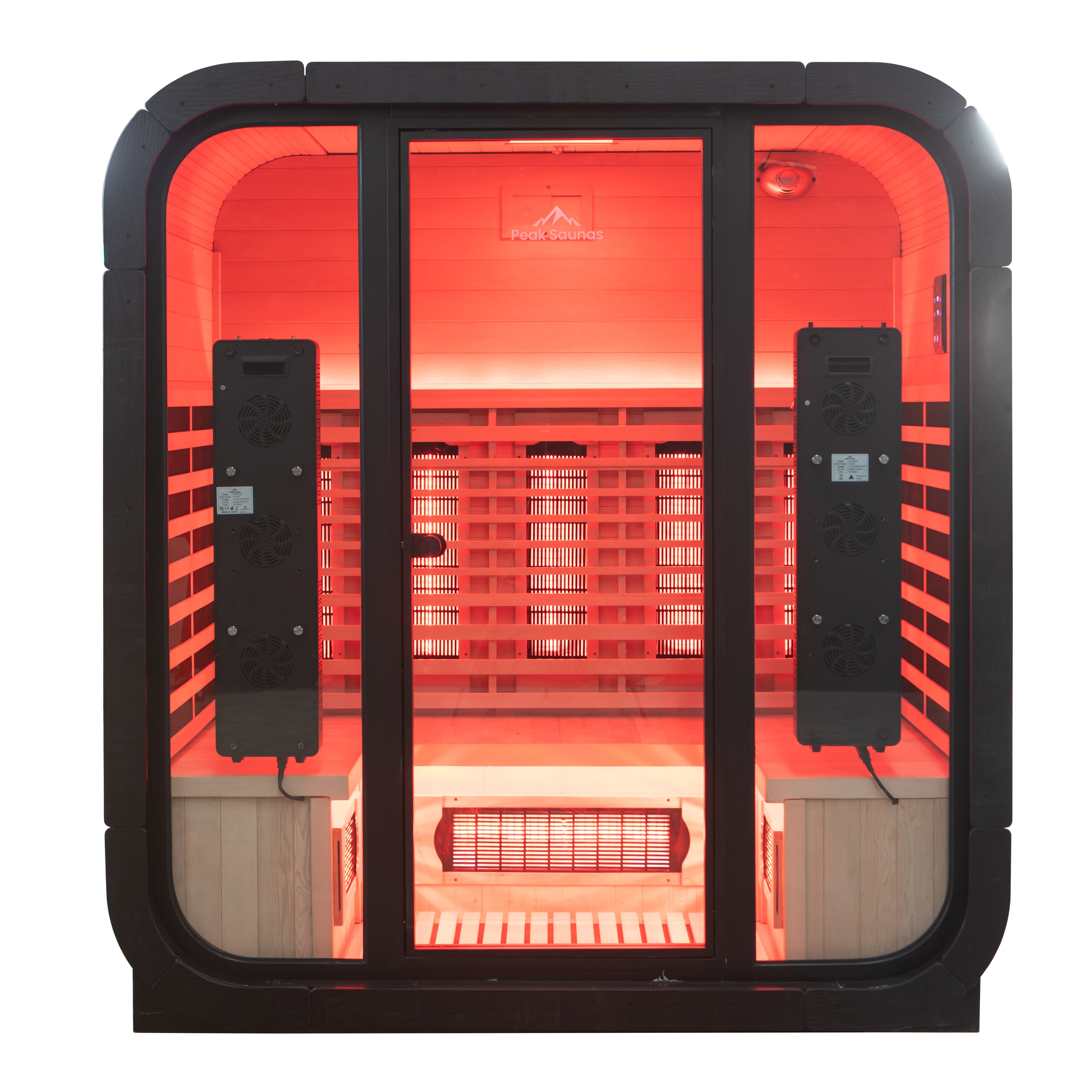Peak Saunas El Capitan 4-Person Outdoor Full Spectrum Infrared Sauna with Built-In XL Medical-Grade Red Light Therapy and Smart WiFi App Control