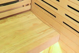 Mini 1-Person Full Spectrum Infrared Sauna — interior wood bench detail