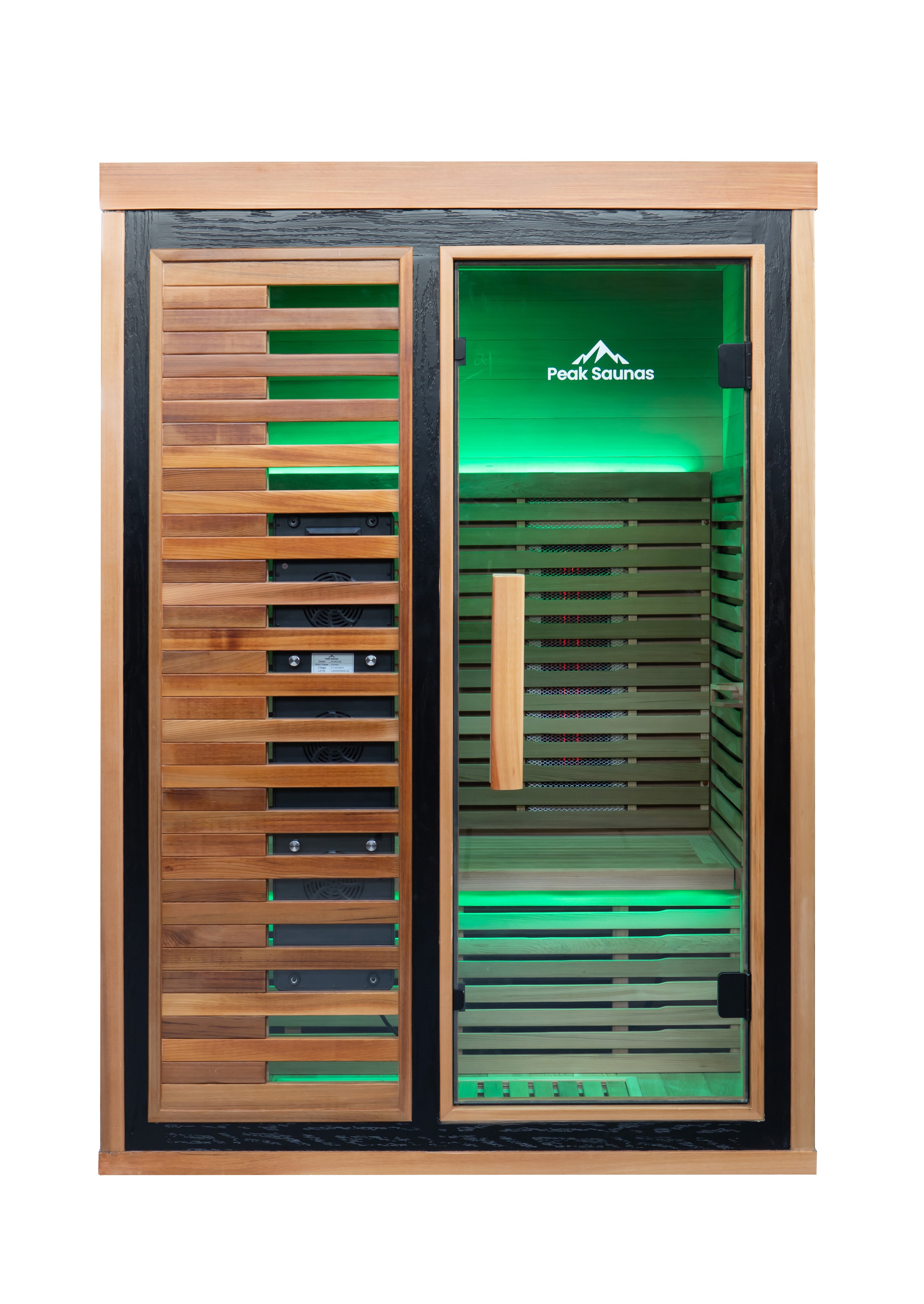 Peak Saunas Fuji 2-Person Full Spectrum Infrared Sauna with XL Medical-Grade Red Light Therapy & Smart WiFi App Control