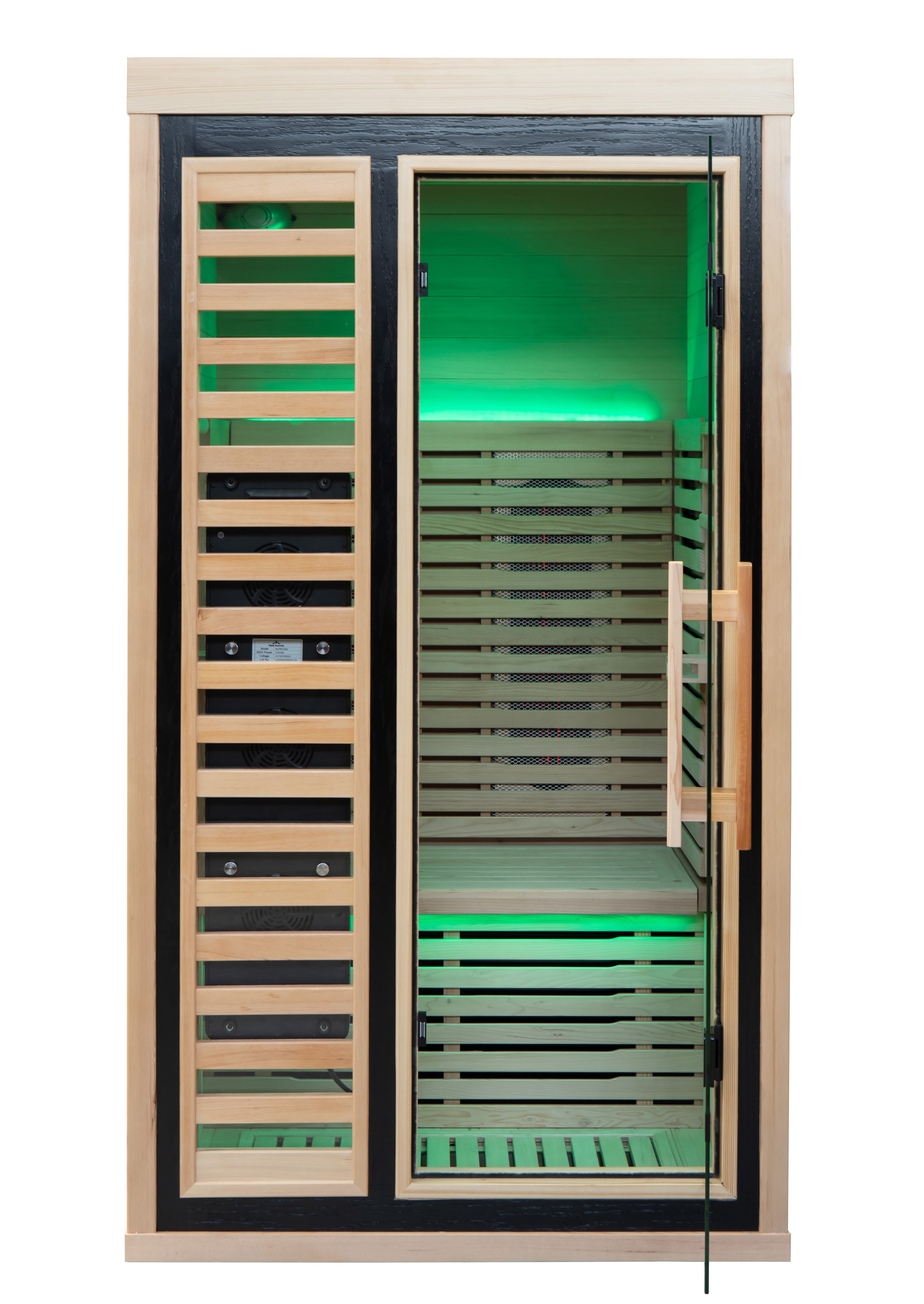 Peak Saunas Shasta 1-Person Full Spectrum Infrared Sauna with XL Medical-Grade Red Light Therapy & Smart WiFi App Control