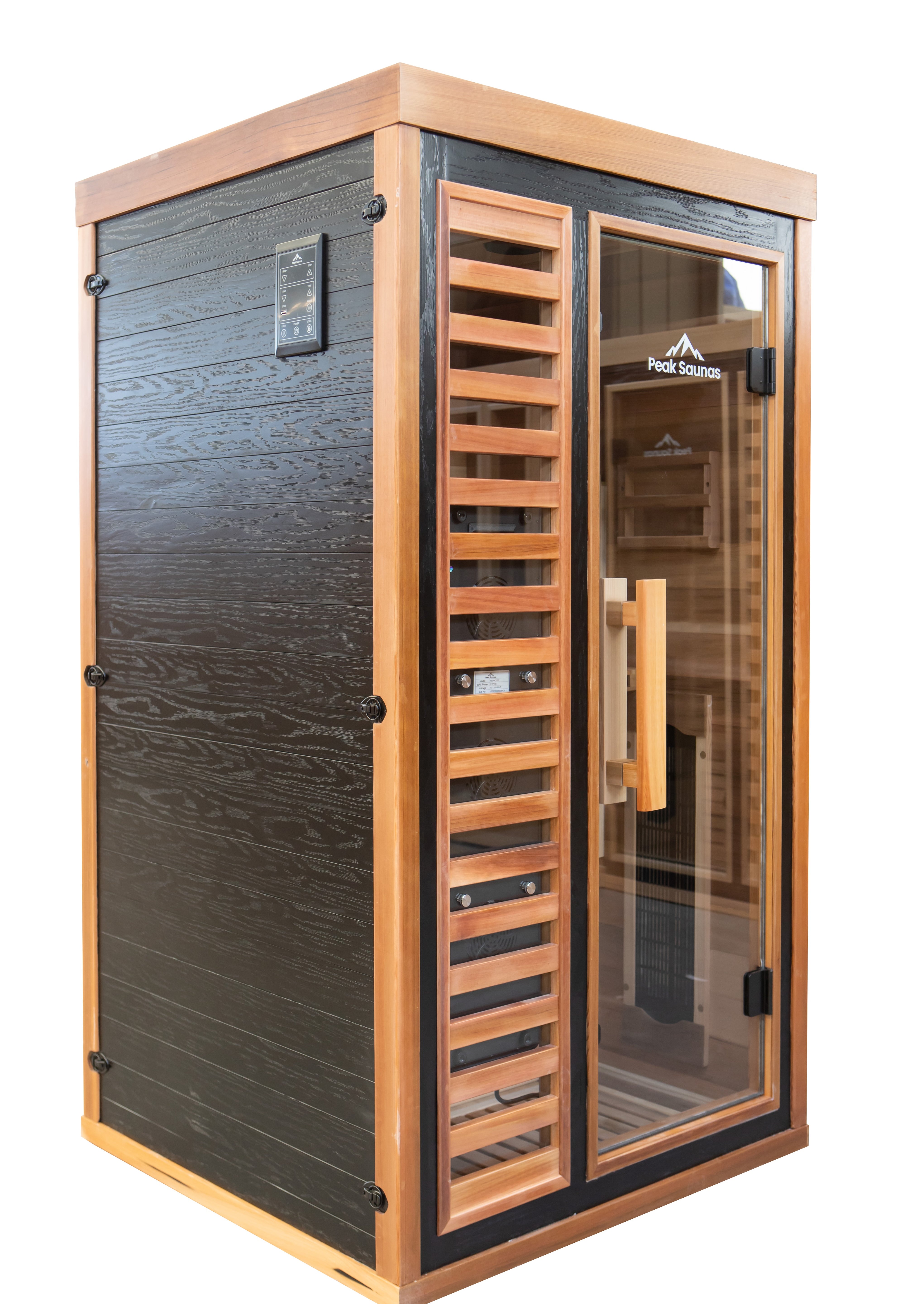 Peak Saunas Rainier 1-Person Full Spectrum Infrared Sauna with XL Medical-Grade Red Light Therapy & Smart WiFi App Control