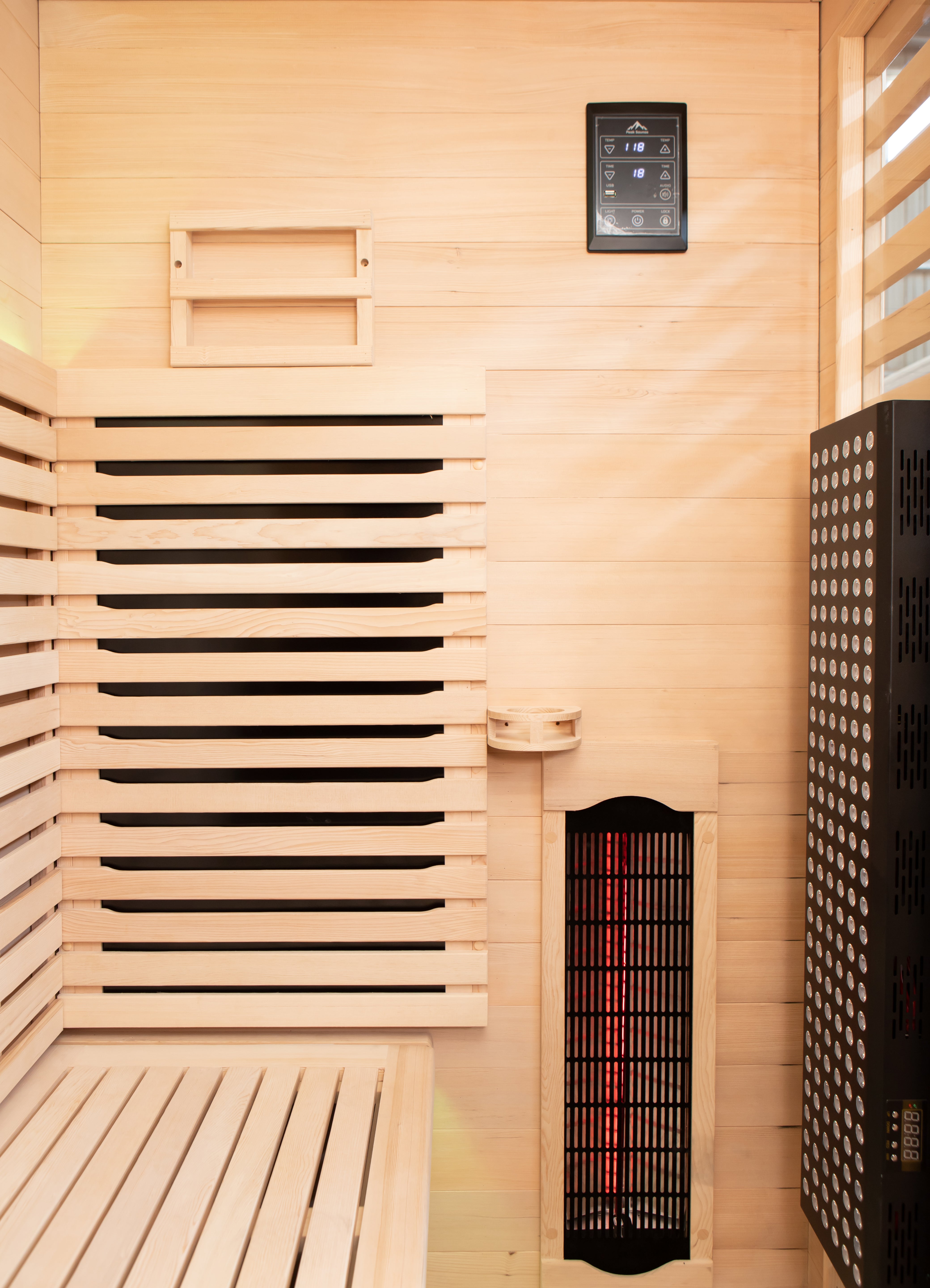 Denali 3-Person Full Spectrum Infrared Sauna with Full-Body Medical-Grade Red Light Therapy & Smart WiFi App Control