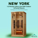 The New York 1-2 Person Luxury Near Zero EMF Indoor Full Spectrum Infrared Sauna