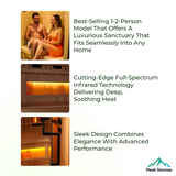 The New York 1-2 Person Luxury Near Zero EMF Indoor Full Spectrum Infrared Sauna