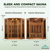 The Nirvana 3 Person Near Zero EMF Indoor Full Spectrum Infrared Corner Sauna