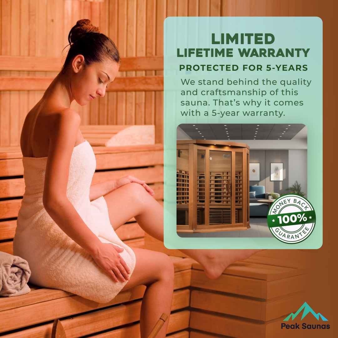 The Nirvana 3 Person Near Zero EMF Indoor Full Spectrum Infrared Corner Sauna