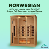 The Norwegian 4 Person Luxury Near Zero EMF Indoor Full Spectrum Infrared Sauna