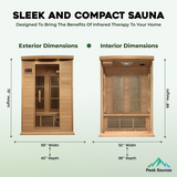 The Vitality 2 Person Near Zero EMF Indoor FAR Infrared Sauna