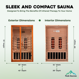 The Santiago 2 Person Near Zero EMF Indoor Full Spectrum Infrared Sauna