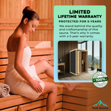 Peak Saunas Shasta 1-Person Indoor Near Zero EMF Full Spectrum Infrared Sauna with XL Medical-Grade Red Light Therapy & Smart WiFi App Control