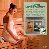 The Pinnacle 3 Person Luxury Near Zero EMF Indoor Full Spectrum Infrared Corner Sauna