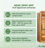 The Pinnacle 3 Person Luxury Near Zero EMF Indoor Full Spectrum Infrared Corner Sauna