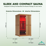 The Radiant 2 Person Indoor Full Spectrum Infrared Sauna with Medical Grade Red Light Therapy