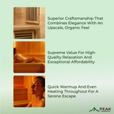 The Seattle 2 Person Near Zero EMF Indoor FAR Infrared Sauna