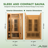 The Seattle 2 Person Near Zero EMF Indoor FAR Infrared Sauna