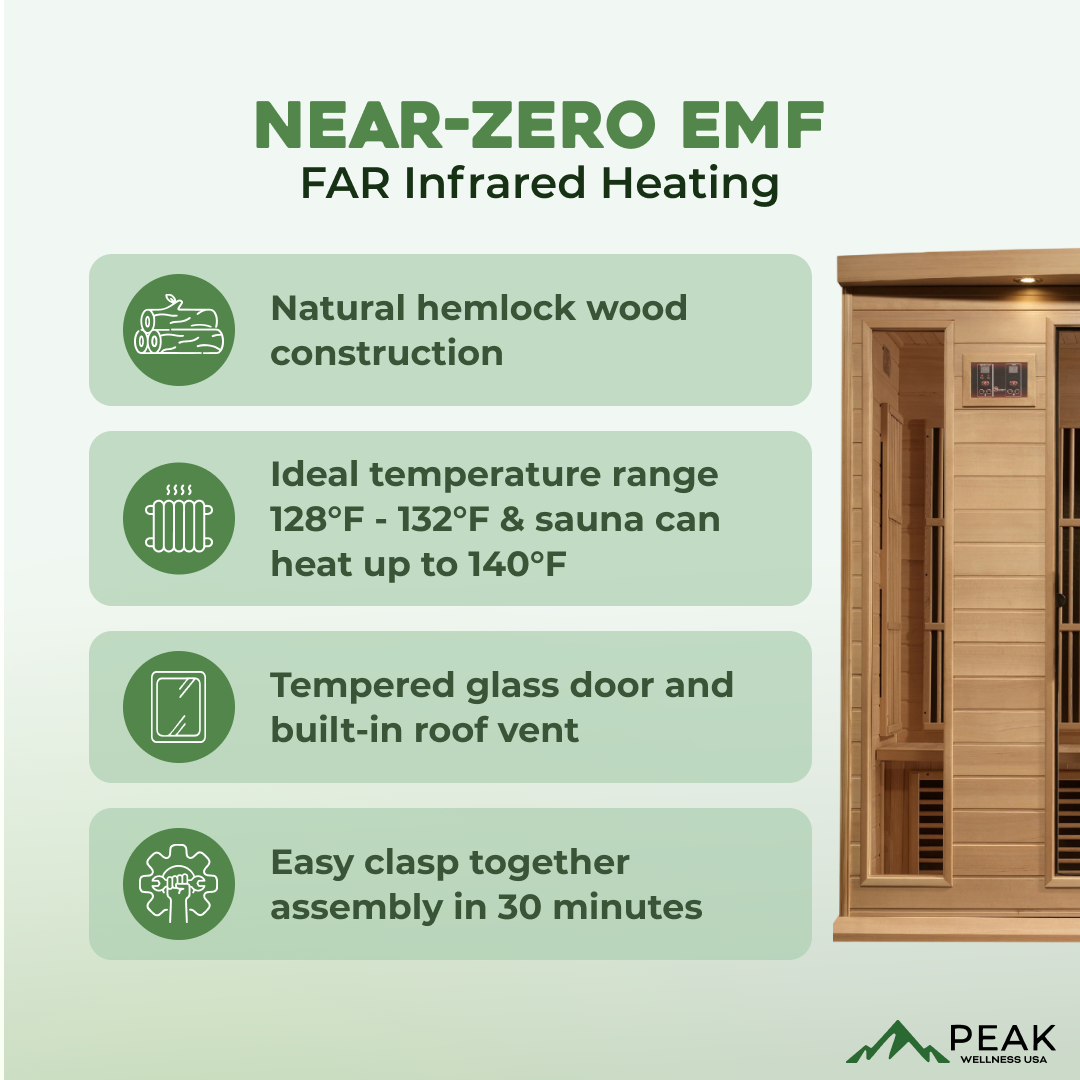 The Solace 4 Person Near Zero EMF Indoor FAR Infrared Sauna