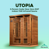 The Utopia 3 Person Cedar Near Zero EMF Indoor FAR Infrared Sauna