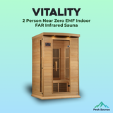 The Vitality 2 Person Near Zero EMF Indoor FAR Infrared Sauna